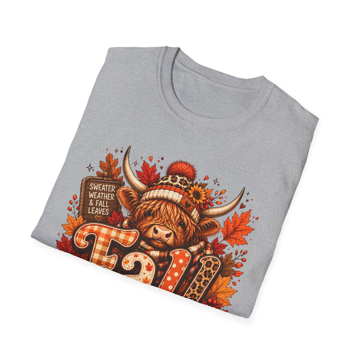 Fall Highland Cow Graphic T-Shirt
