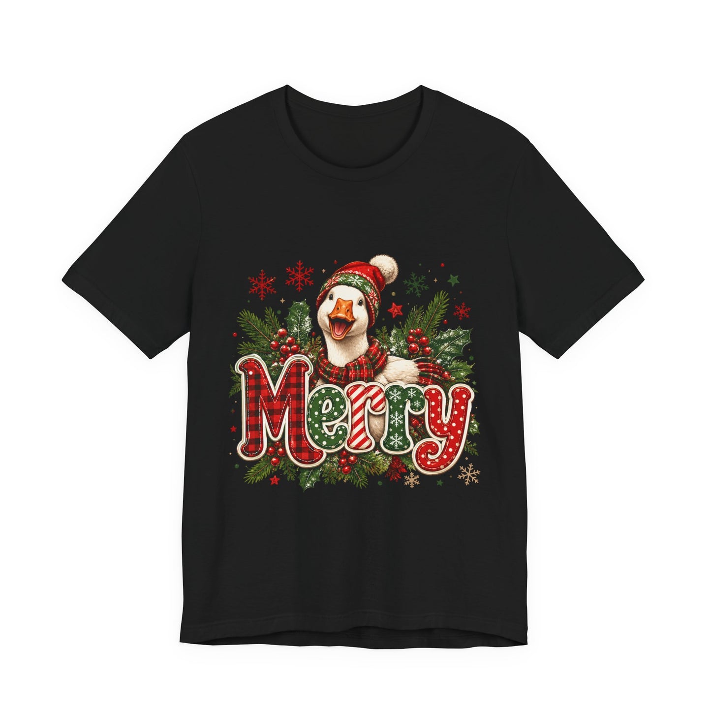 Merry Dog Christmas Tee — Festive Plaid Holiday Dog Shirt