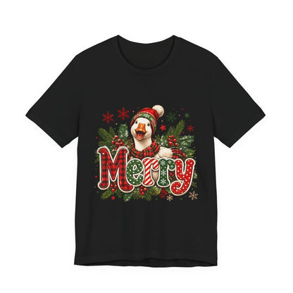 Merry Dog Christmas Tee — Festive Plaid Holiday Dog Shirt