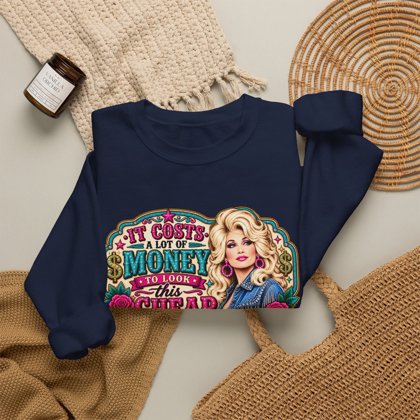 Dolly-Inspired 'It Costs a Lot of Money to Look This Cheap' Crewneck Sweatshirt