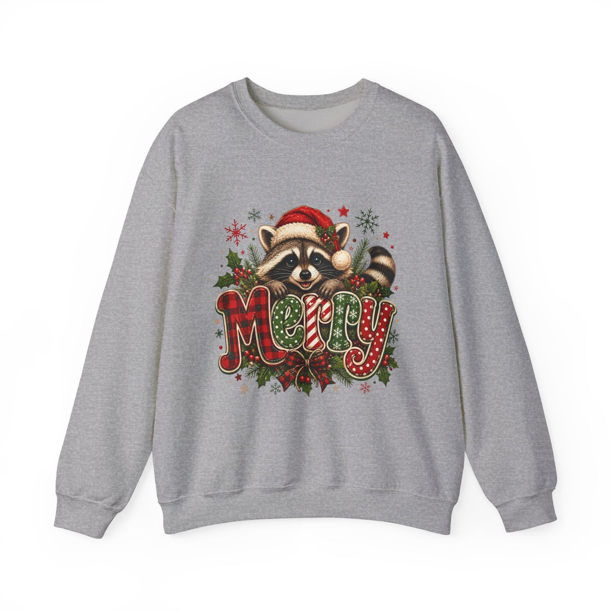 Crewneck-Christmas Raccoon "Merry"