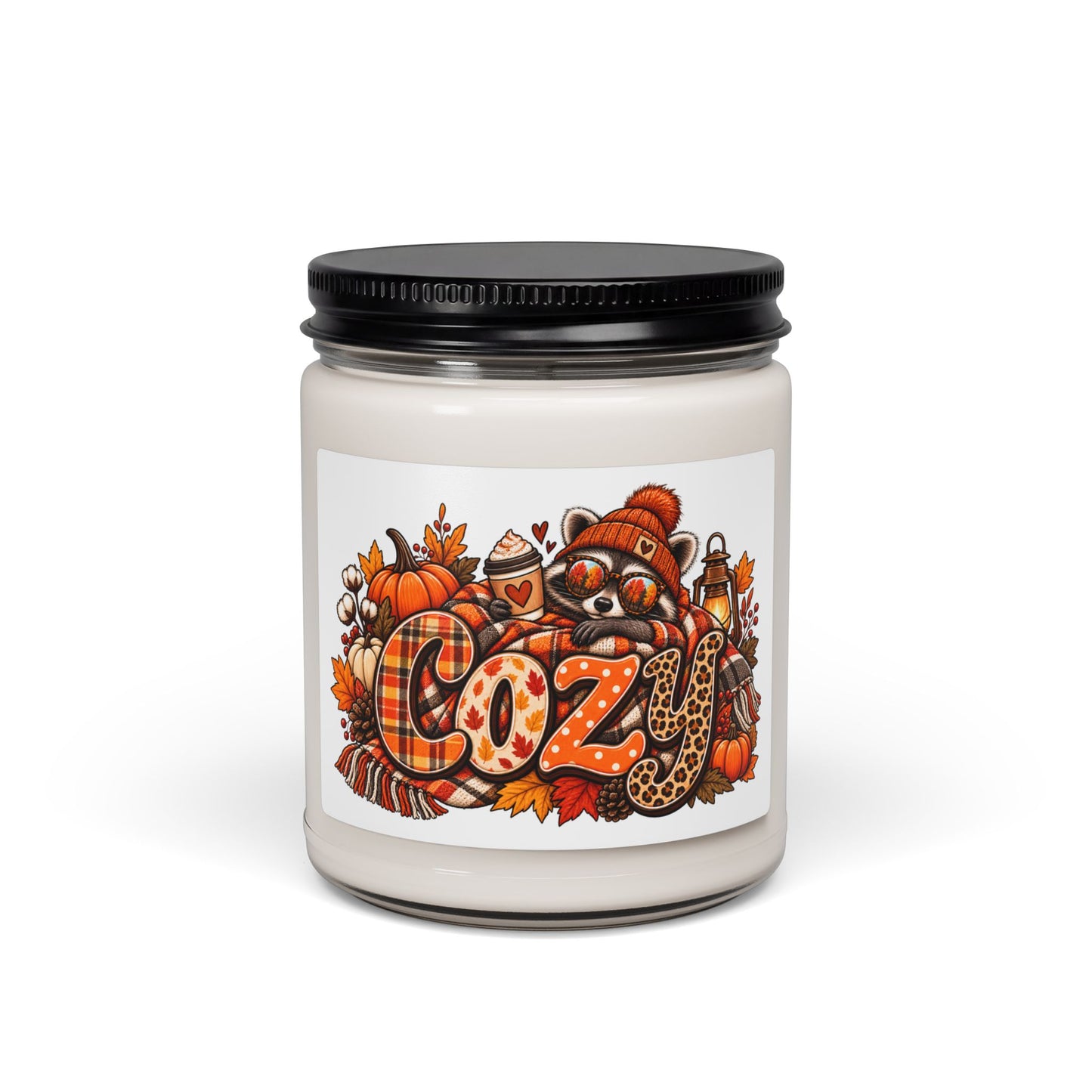 Cozy Fall Racoon Candle | Soy Candle, 9oz