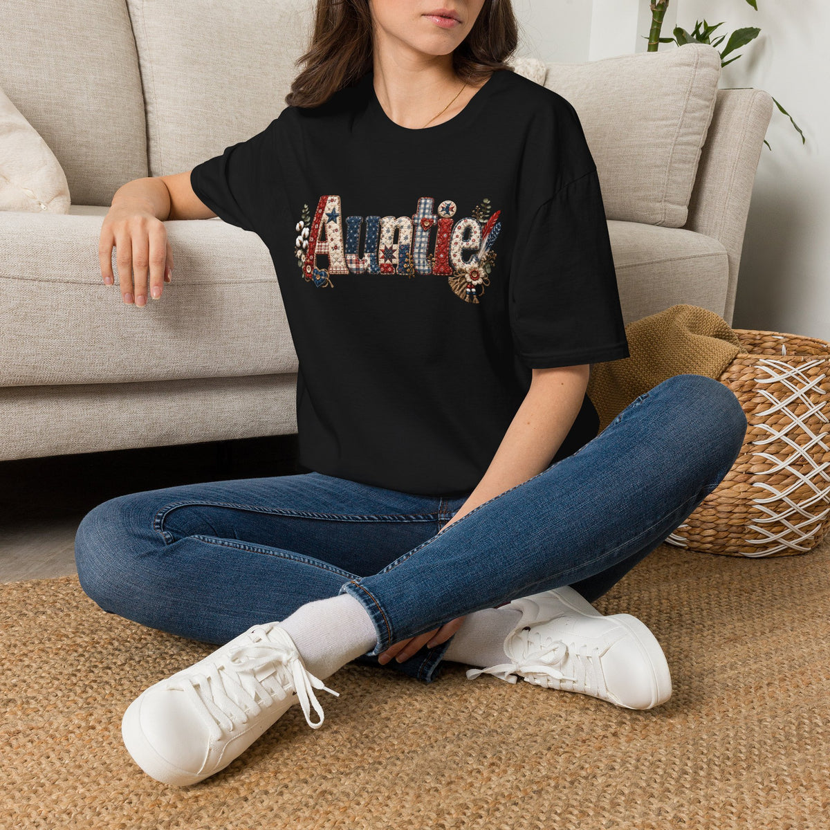 Auntie Floral Graphic T-Shirt