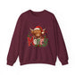 Christmas Highland Cow "Merry" Crewneck Sweatshirt