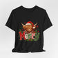 Merry Highland Cow Christmas Tee
