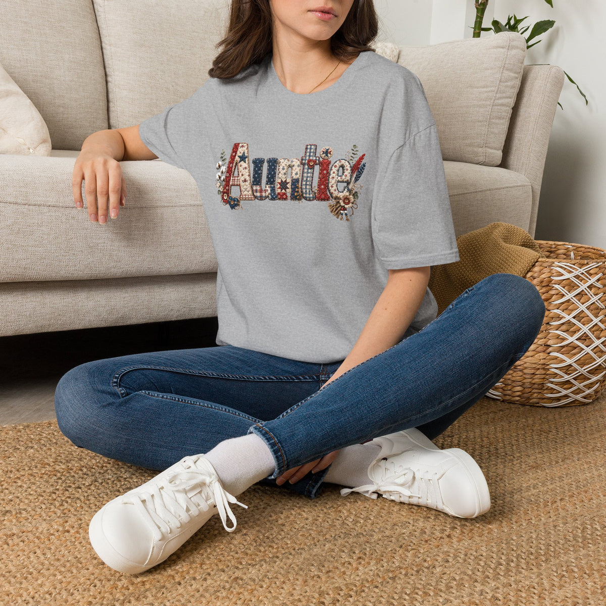 Auntie Floral Graphic T-Shirt