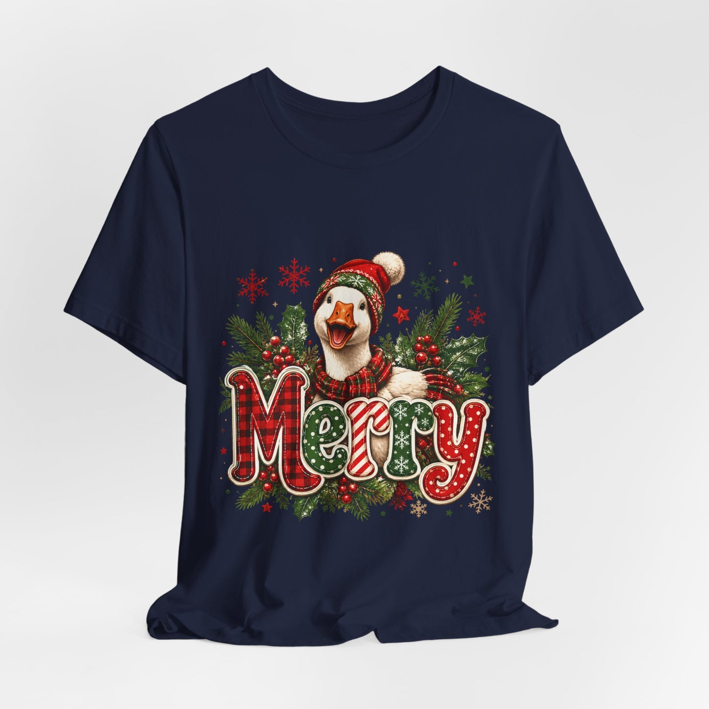 Merry Dog Christmas Tee — Festive Plaid Holiday Dog Shirt