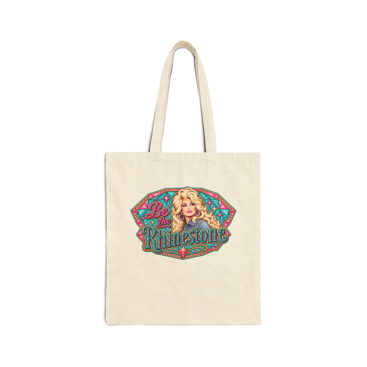Be the Rhinestone Tote Bag | Cowgirl Portrait, Retro Western Graphic