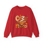 Cozy Autumn Bear illustration Sweatshirt | Fall Leaves, Pumpkin, Hot Cocoa