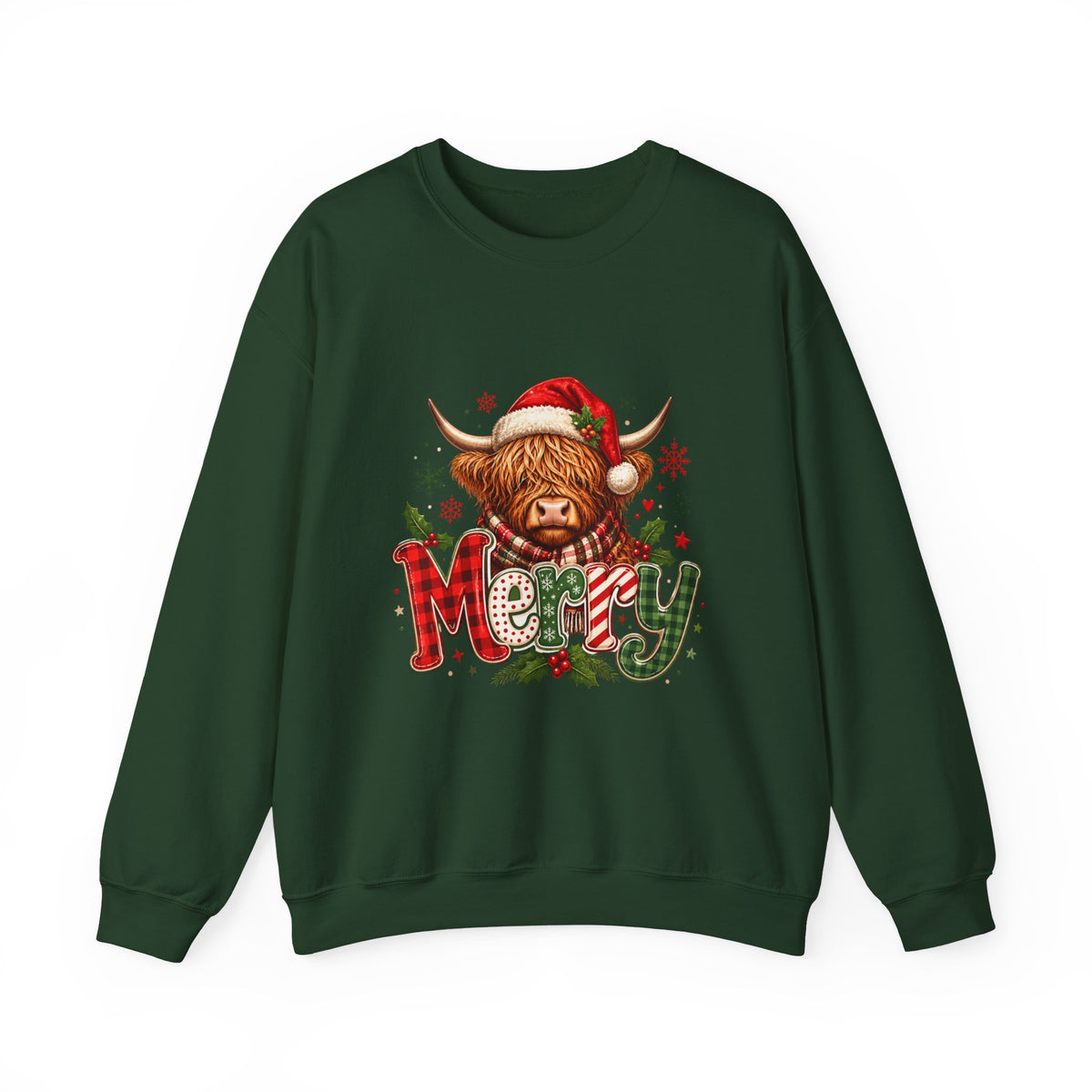 Crewneck- Christmas Highland Cow 'Merry'
