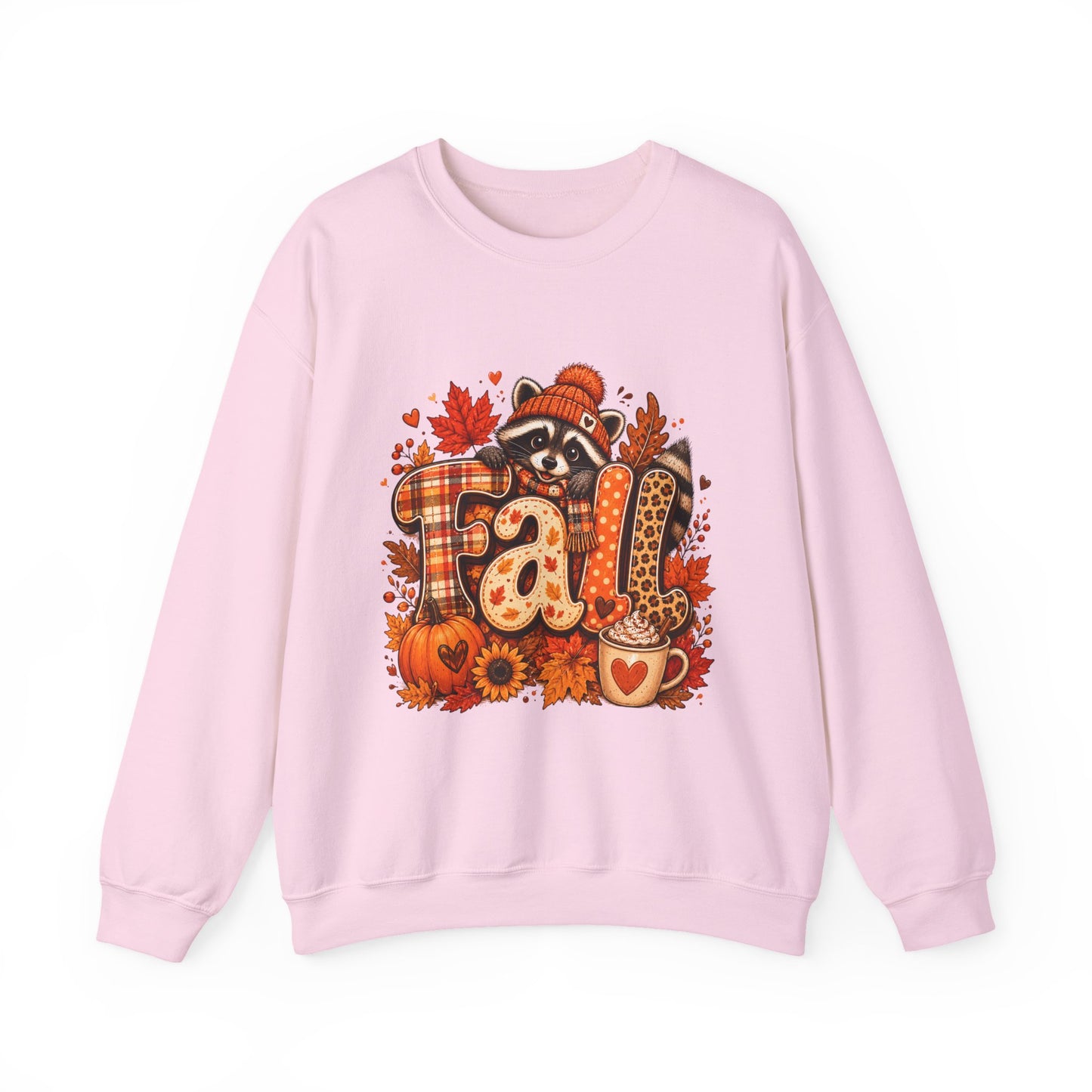 Fall Raccoon Plaid Pumpkin Sweatshirt | Autumn Leaves, Hot Cocoa