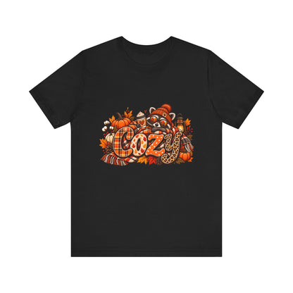 Cozy Fall Pumpkin Racoon Tee | Autumn Leaves, Plaid, Hot Cocoa