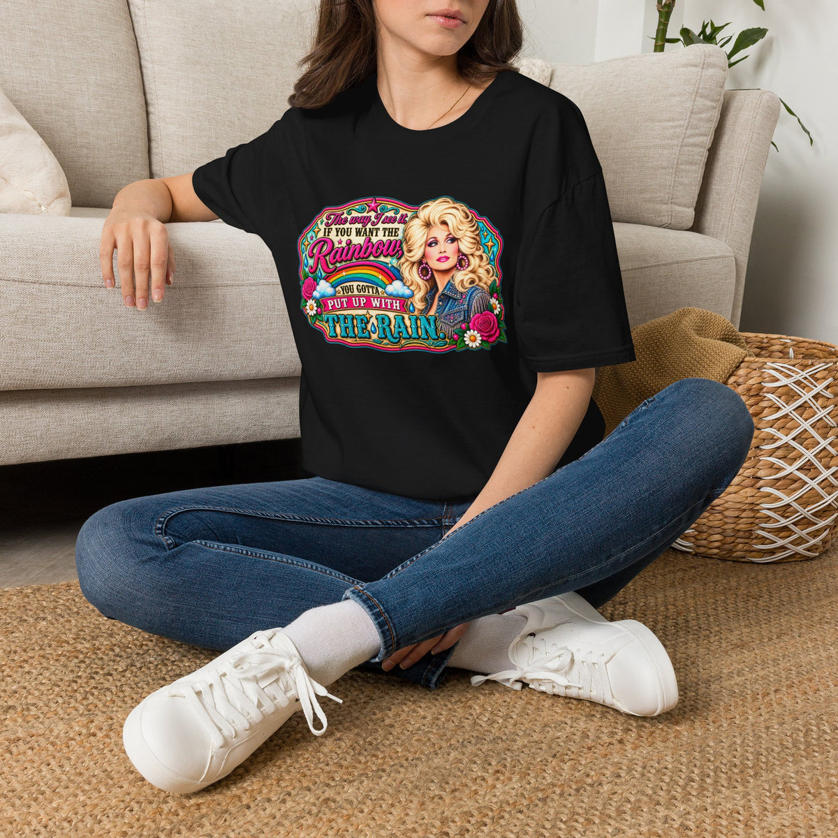 “If you want to see the rainbow you have to put up with the rain” Graphic T-Shirt