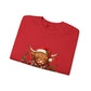 Christmas Highland Cow "Merry" Crewneck Sweatshirt
