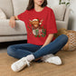 Merry Highland Cow Christmas Graphic T-Shirt