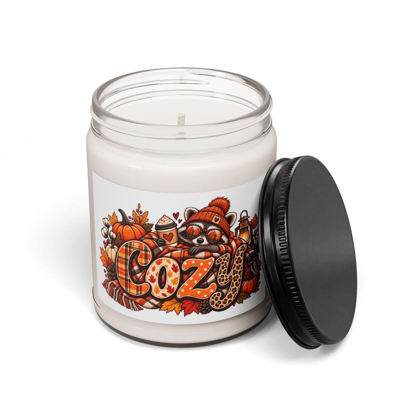 Cozy Fall Racoon Candle | Soy Candle, 9oz