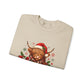 Christmas Highland Cow 'Merry' Sweatshirt – Festive Holiday Crewneck