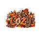 Cozy Autumn Racoon Sticker | Fall Pumpkins Plaid Leopard Kiss-Cut Sticker