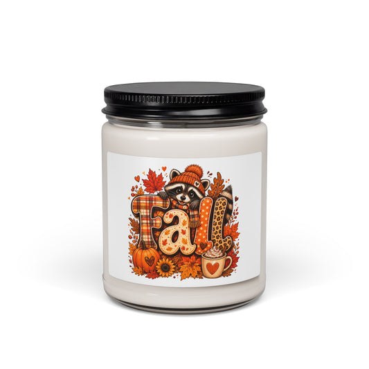 Autumn Raccoon Fall Design Candle | Soy 9oz