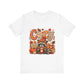 Cozy Raccoon Pumpkin Autumn Tee | Fall Leaves, Hot Cocoa, Plaid Letters