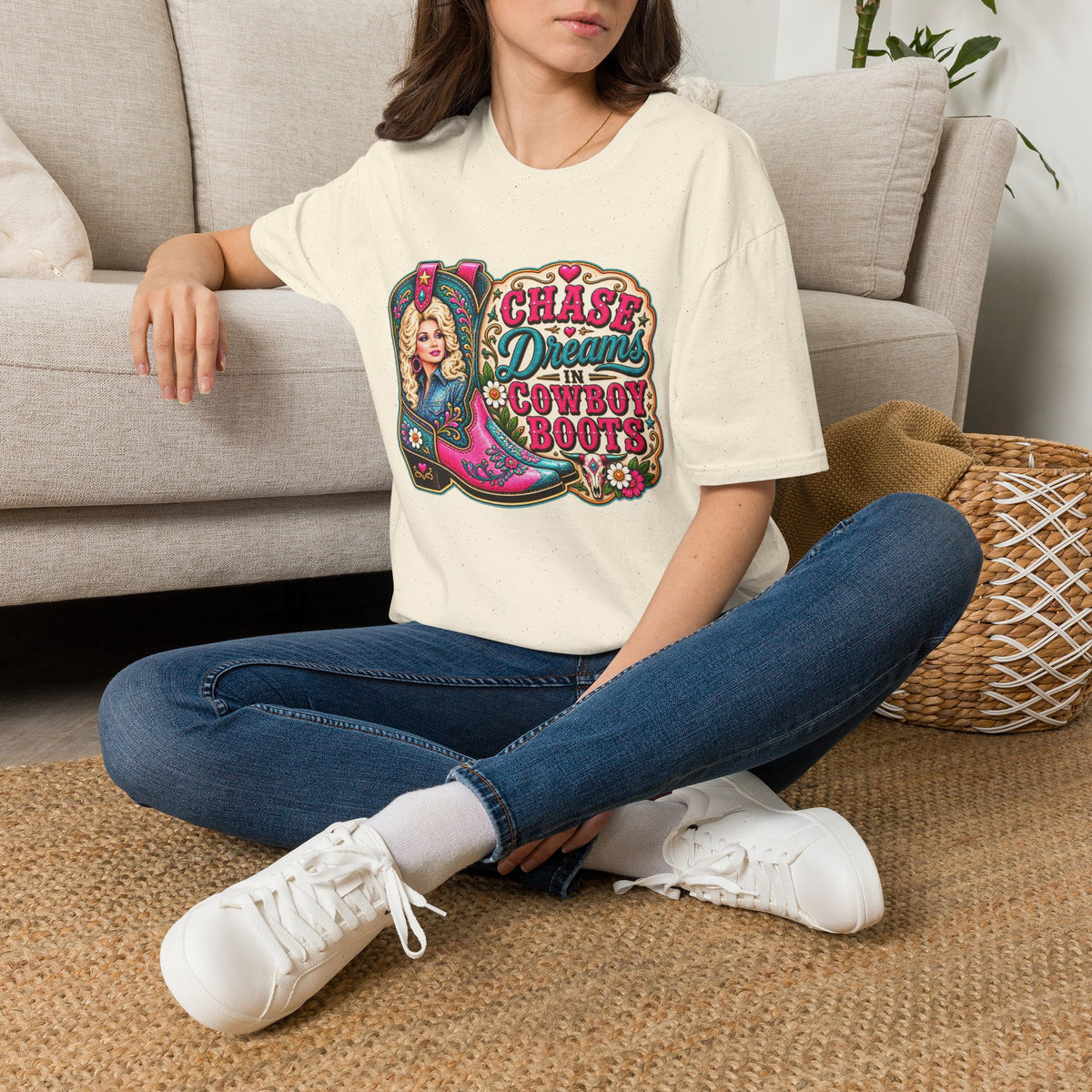Chase Dreams Cowboy Boots Graphic T-Shirt