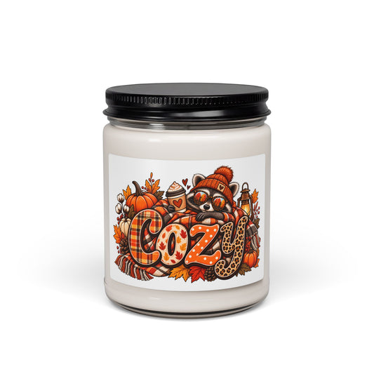 Cozy Fall Racoon Candle | Soy Candle, 9oz