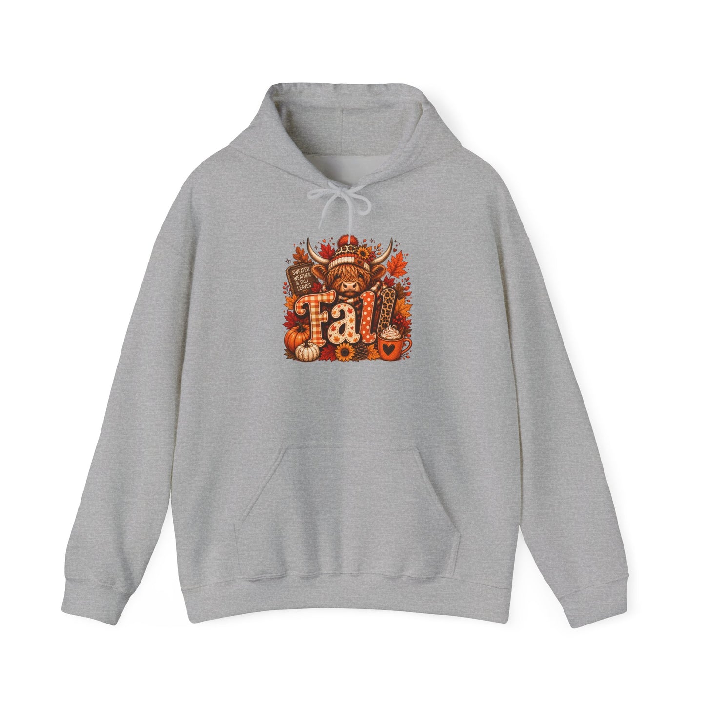 Fall Leaves Pumpkin Graphic Hoodie | Autumn Scarecrow Seasonal Sweatshirt