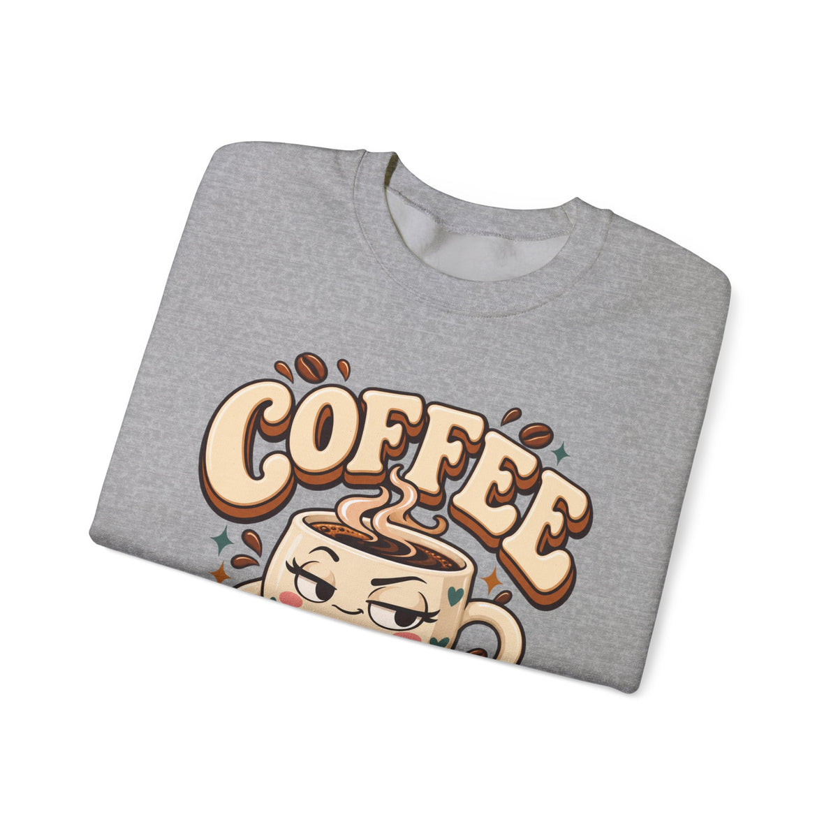 Coffee Crewneck Sweatshirt — “Coffee Because Adulting Is a Little Bitter” Cute Retro Graphic