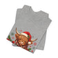 Merry Highland Cow Christmas Tee