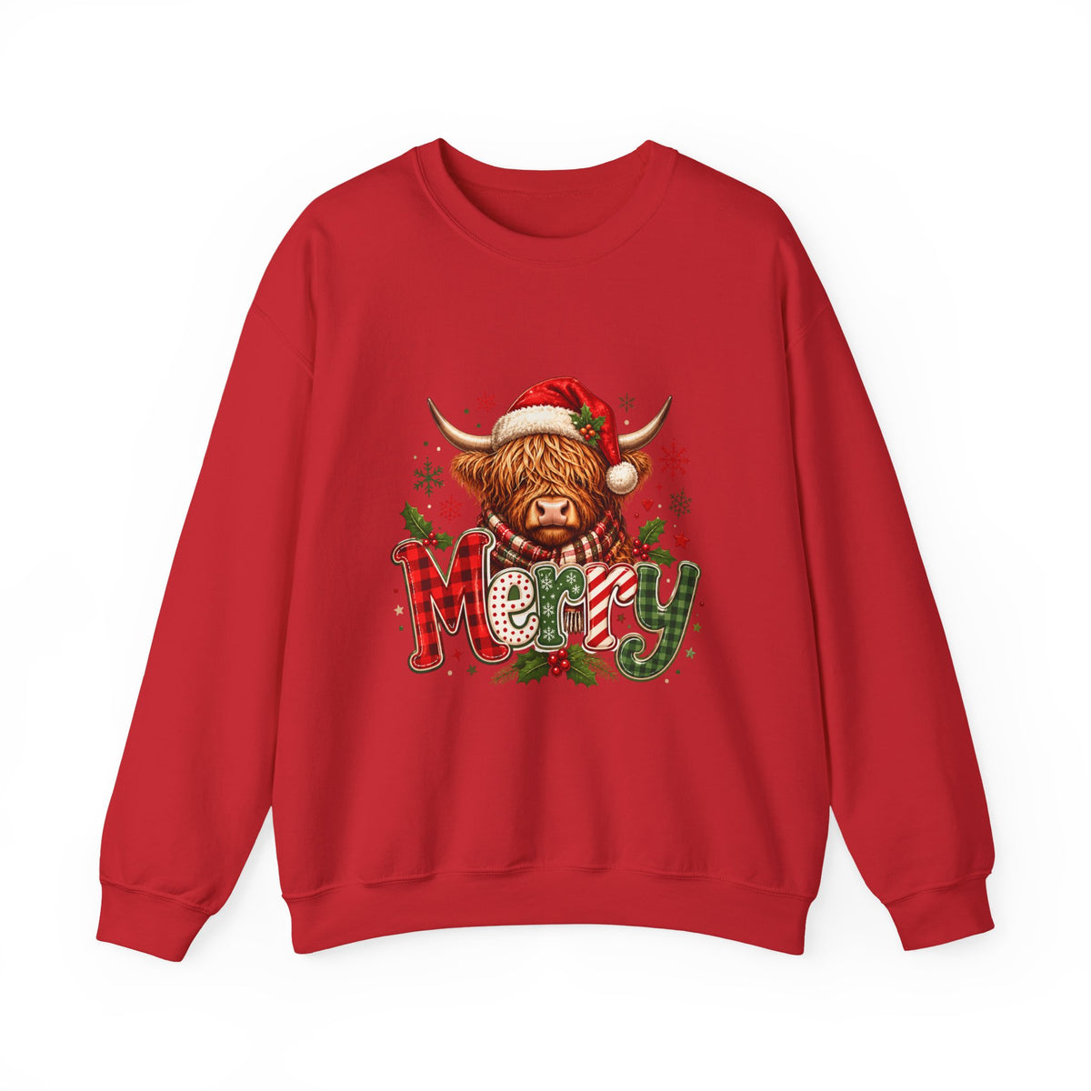 Crewneck- Christmas Highland Cow 'Merry'