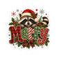 Merry Raccoon Christmas Sticker