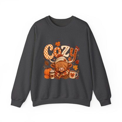 Cozy Autumn Bear illustration Sweatshirt | Fall Leaves, Pumpkin, Hot Cocoa