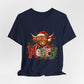 Merry Highland Cow Christmas Tee