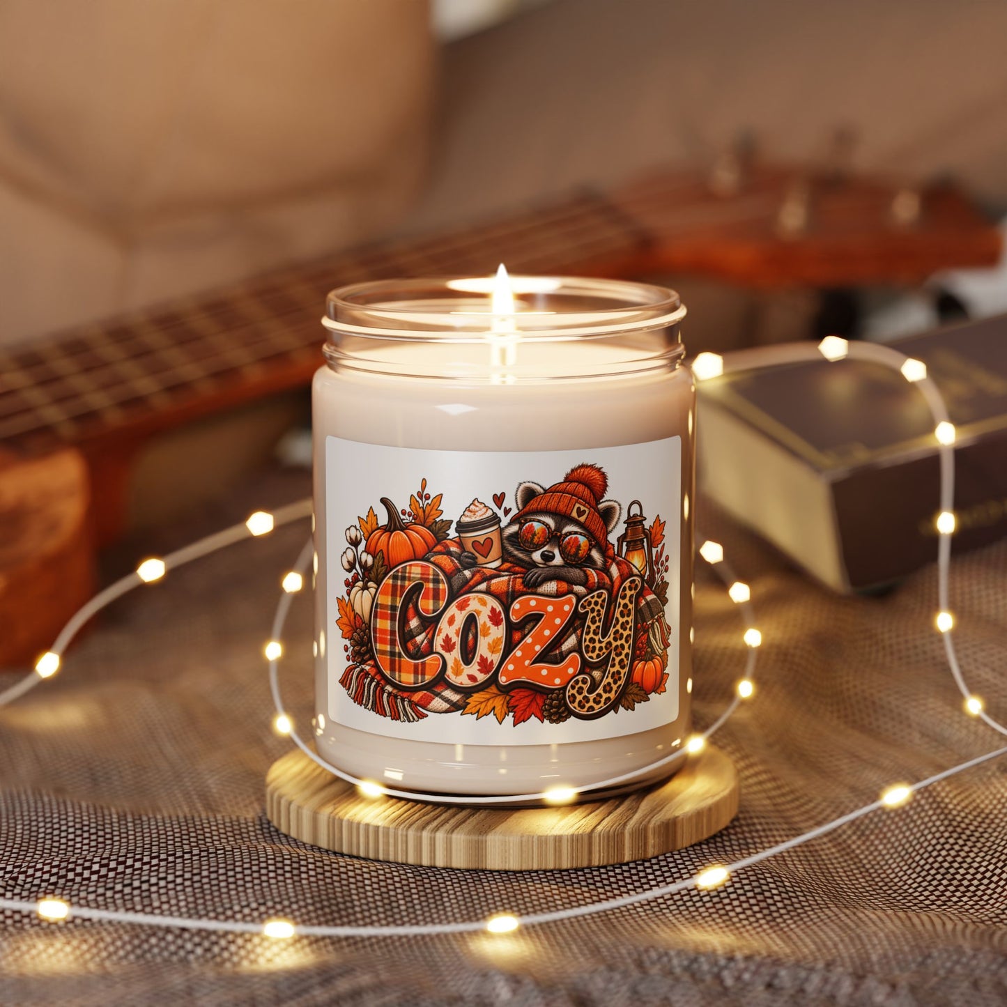 Cozy Fall Racoon Candle | Soy Candle, 9oz