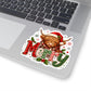 Merry Highland Cow Holiday Sticker — Festive Christmas Kiss-Cut Decal