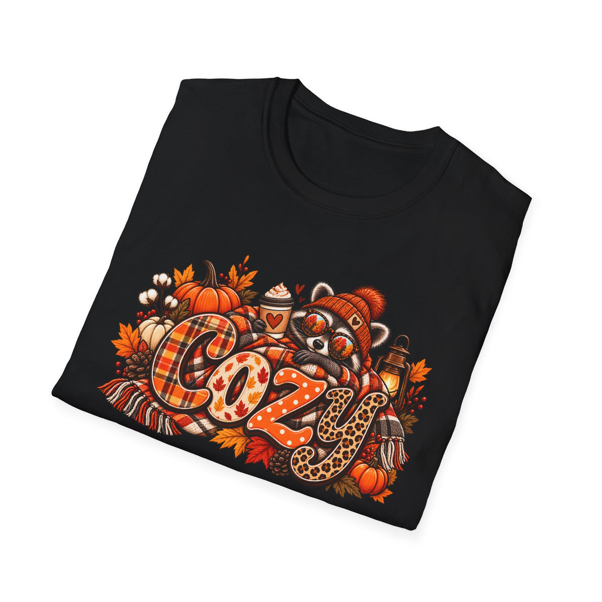 Cozy Raccoon Graphic T-Shirt