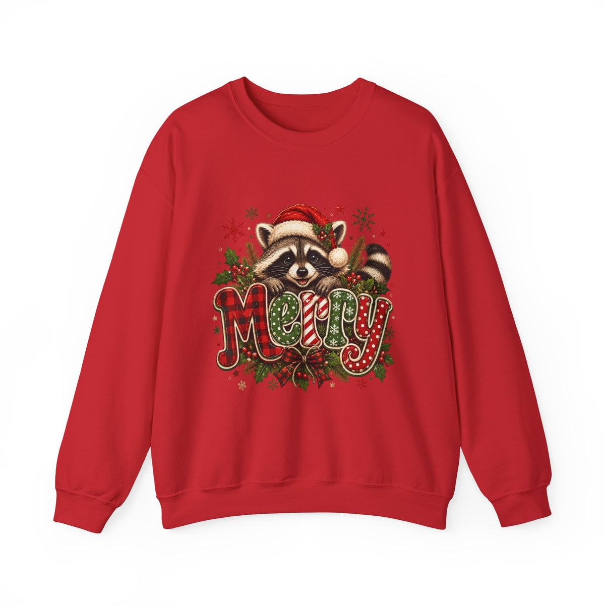 Crewneck-Christmas Raccoon "Merry"