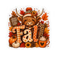 Highland Cow Fall Sticker Kiss-Cut | Autumn Leaves Pumpkin Coffee Laptop Decal