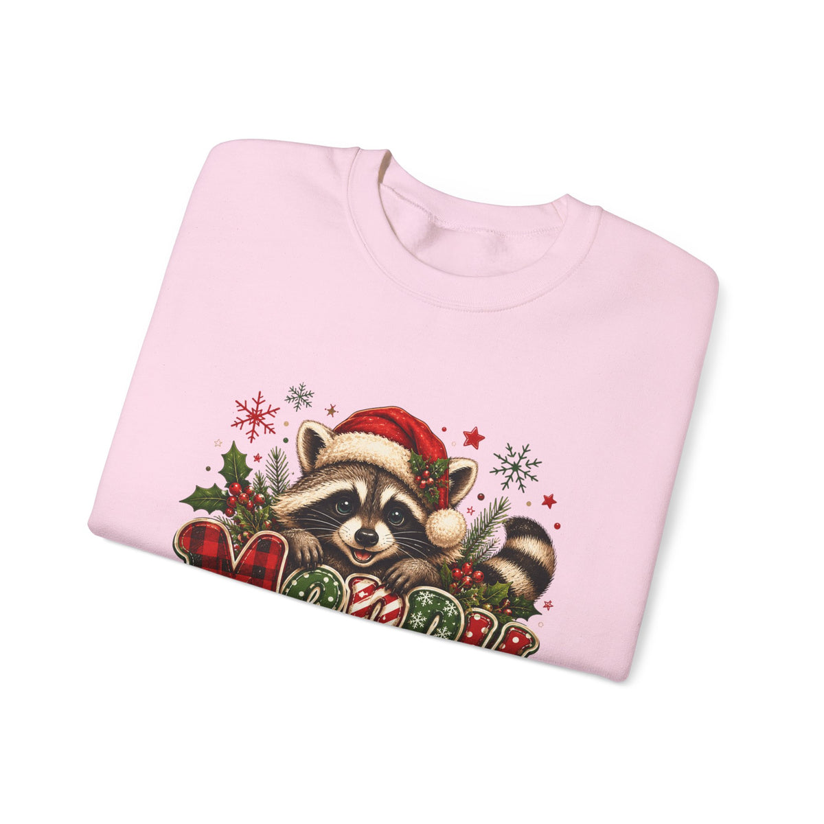 Crewneck-Christmas Raccoon "Merry"