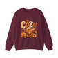 Cozy Autumn Bear illustration Sweatshirt | Fall Leaves, Pumpkin, Hot Cocoa