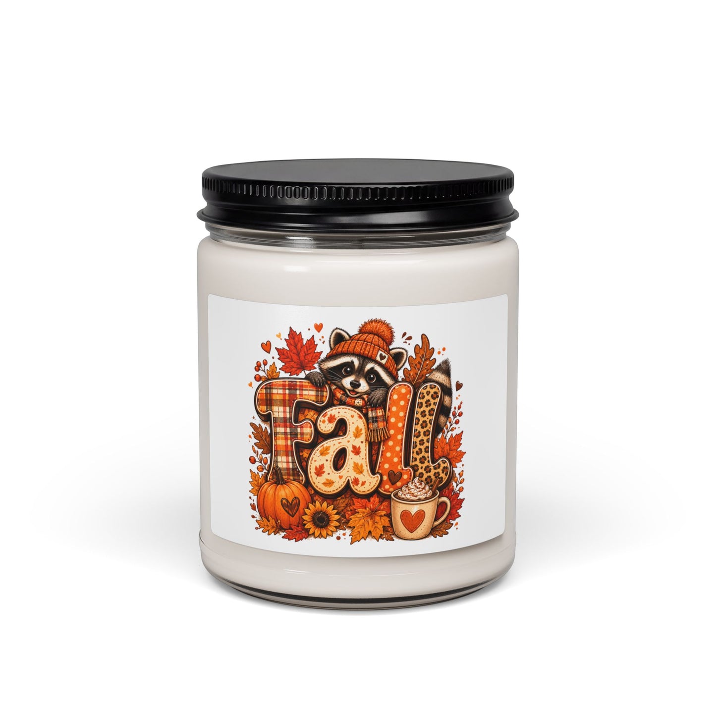 Autumn Raccoon Fall Design Candle | Soy 9oz