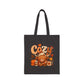 Cozy Fall Bear Tote Bag | Autumn Leaves Pumpkin Coffee