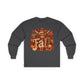Highland Cow Fall long sleeve tee | autumn pumpkin leaves plaid lettering