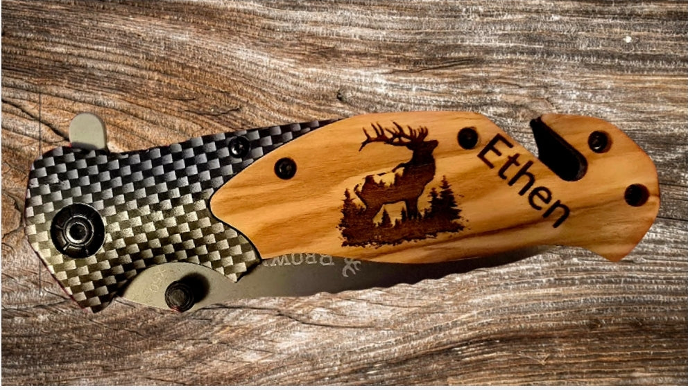 Custom Engraved Browning Pocket Knife -  x49, x50, or FA15