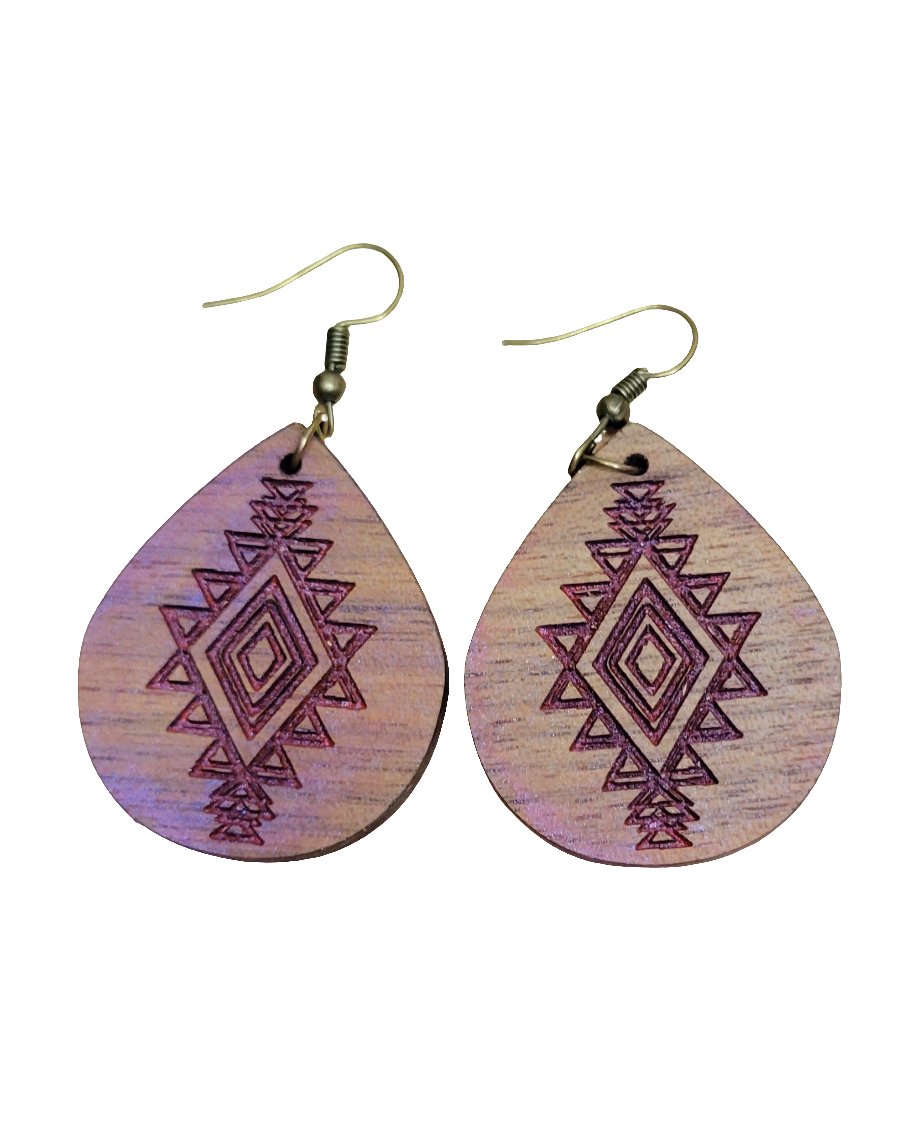 Aztec Tear Drop Earrings