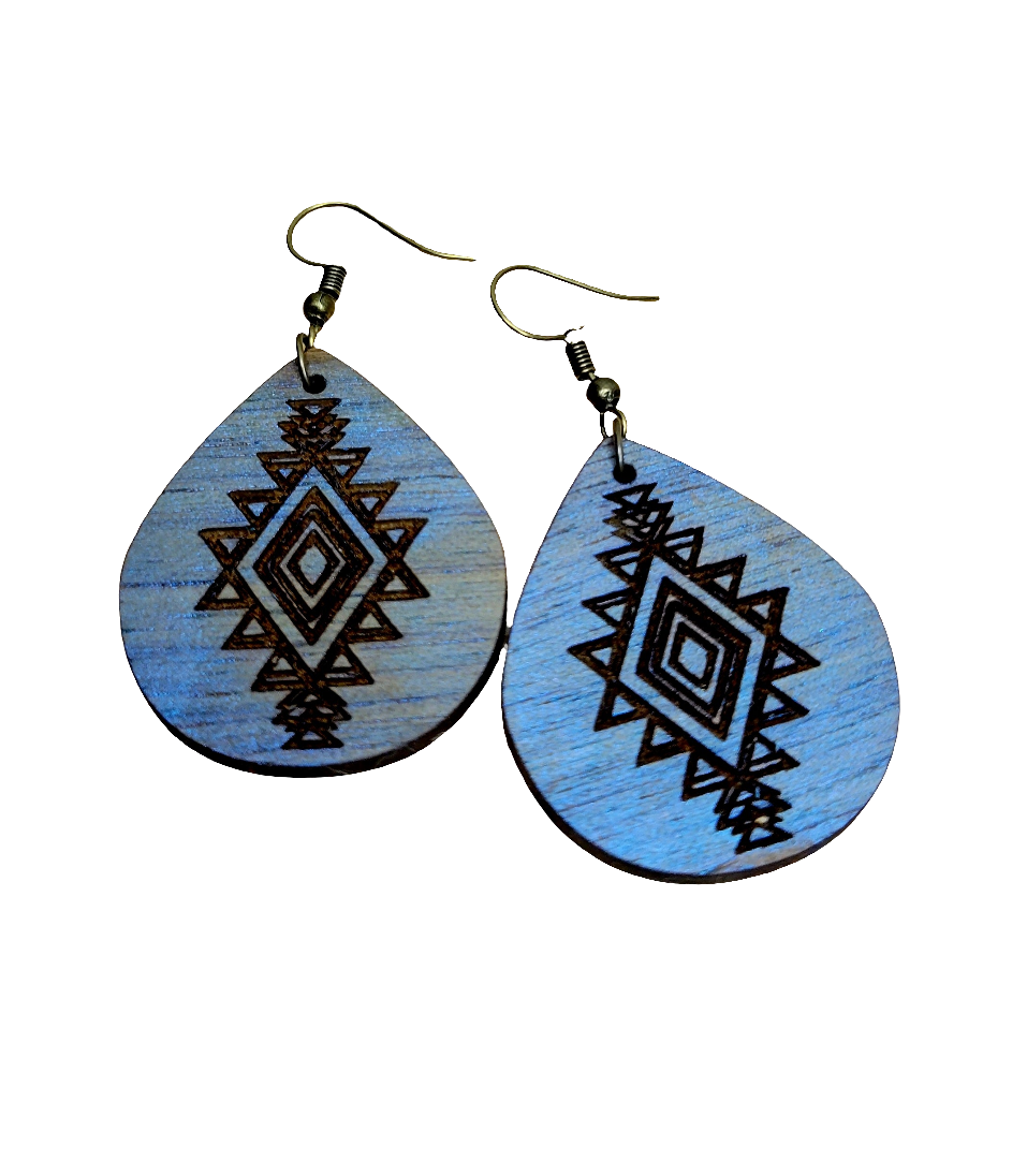 Aztec Tear Drop Earrings