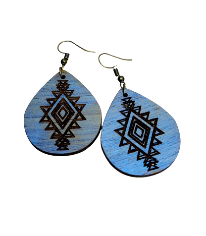 Aztec Tear Drop Earrings