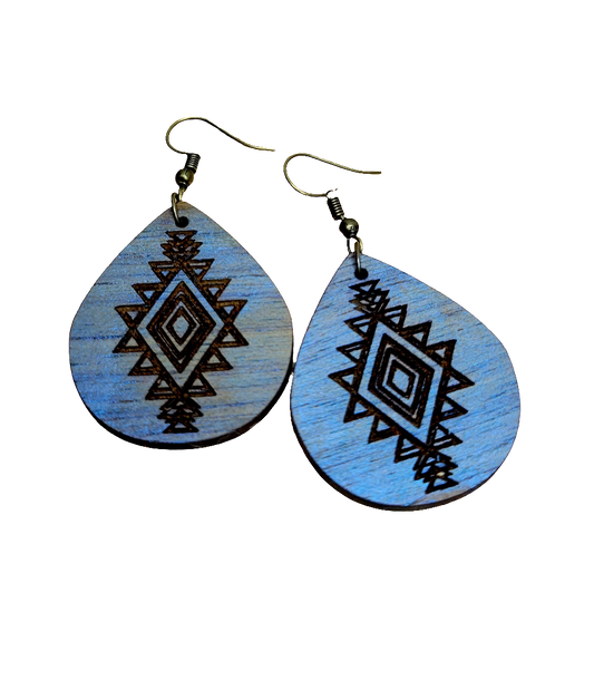 Aztec Tear Drop Earrings