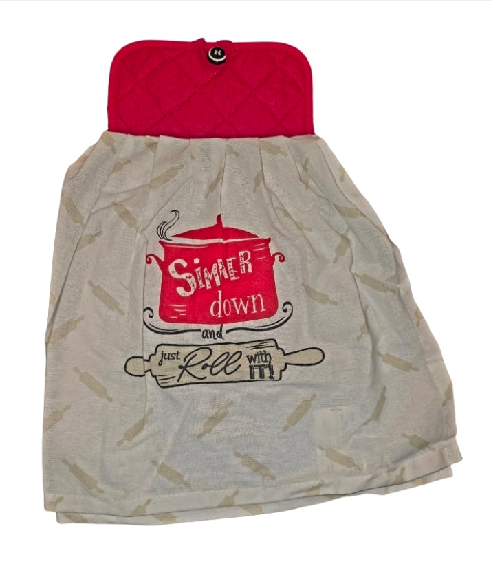 Hanging kitchen hand towel