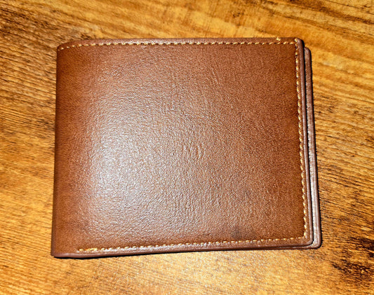 Engraved leather wallet